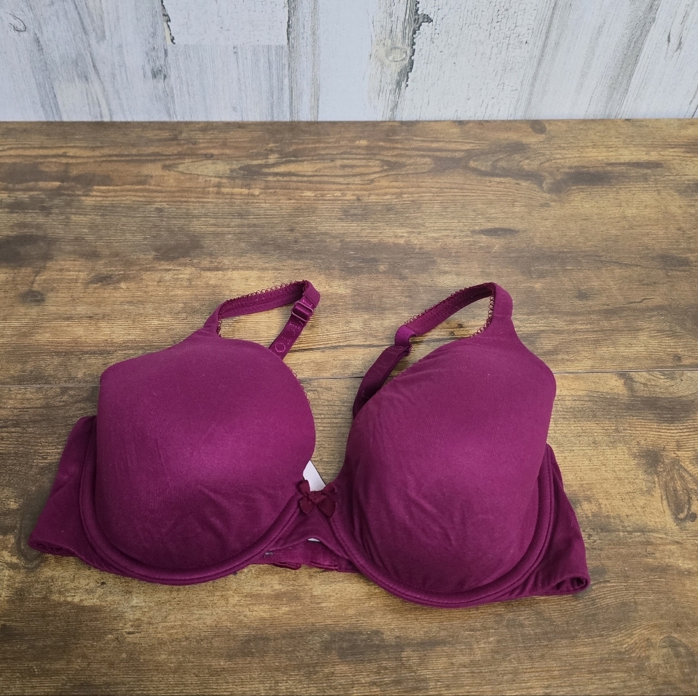 Victorias Secret Lined Perfect Coverage Purple Bra Womens Size 34D